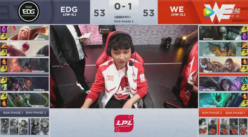 2019LPL春季赛常规赛1月29日WE VS EDG第三周比赛