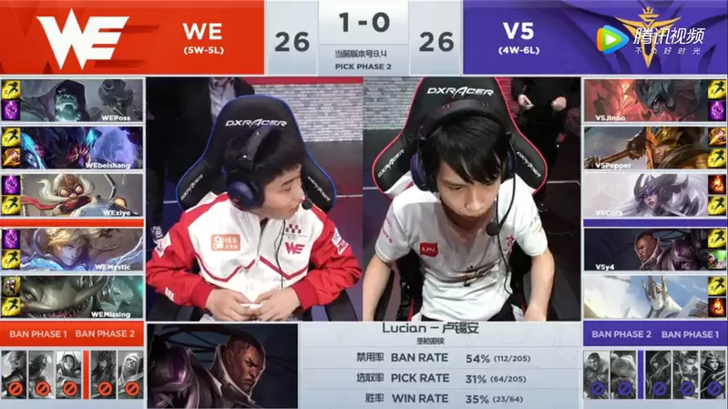 2019LPL春季赛常规赛3月16日V5 vs WE比赛视频回顾