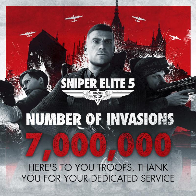 《狙击精英5》最新游戏数据：玩家数量达500万，“蛋击”次数达1000万