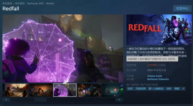 《红霞岛》Steam在线人数已不及11年前发售的《耻辱》